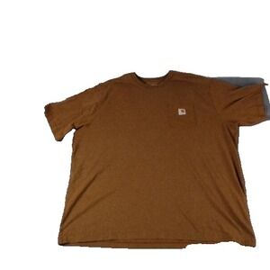 Carhartt Shirt Mens 3XL Brown Pocket Workwear Loose Fit Heavyweight Cotton Tee